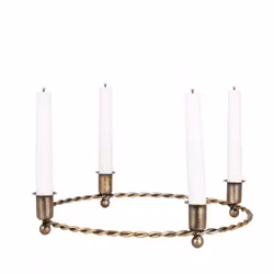 Ljusstake Estelle Rund Antik Mässing