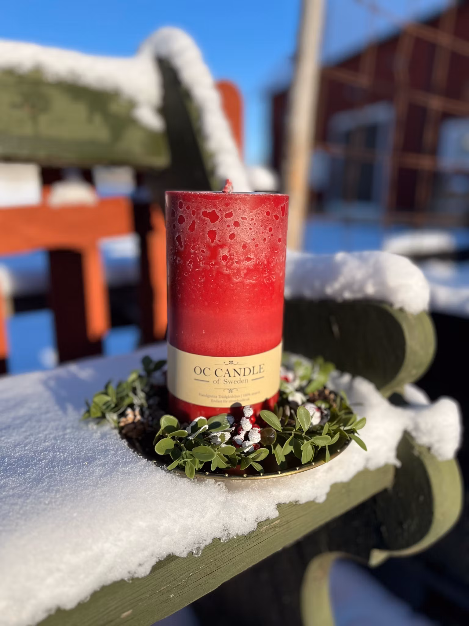 Trädgårdsljus, 20 cm, Röd