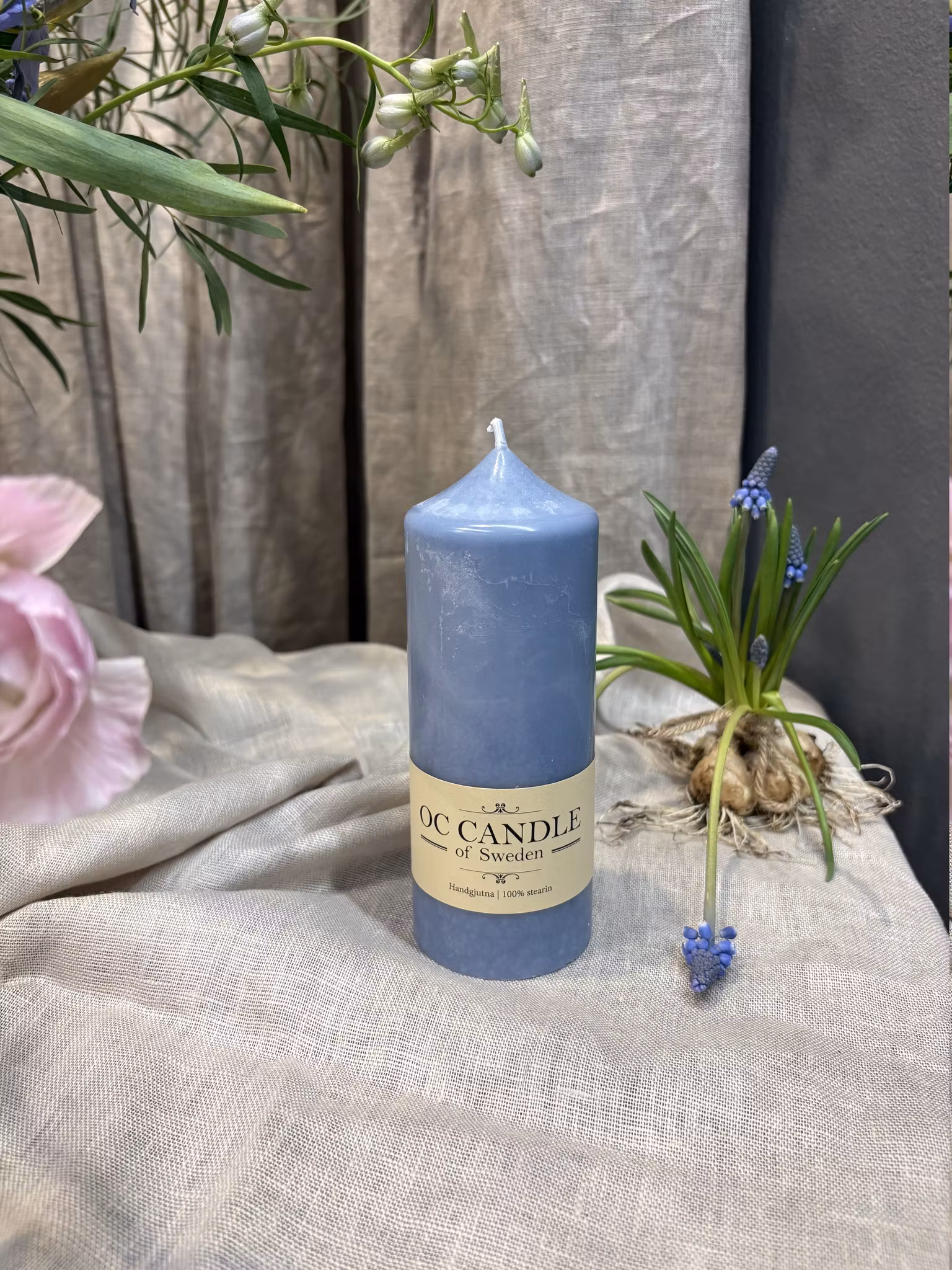 Blockljus , Blå, 14 cm