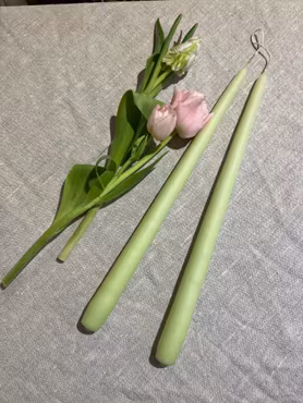 Handstöpta ljus, ljusgrön