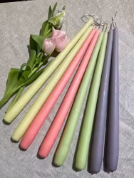 Handstöpta ljus, ljusgrön