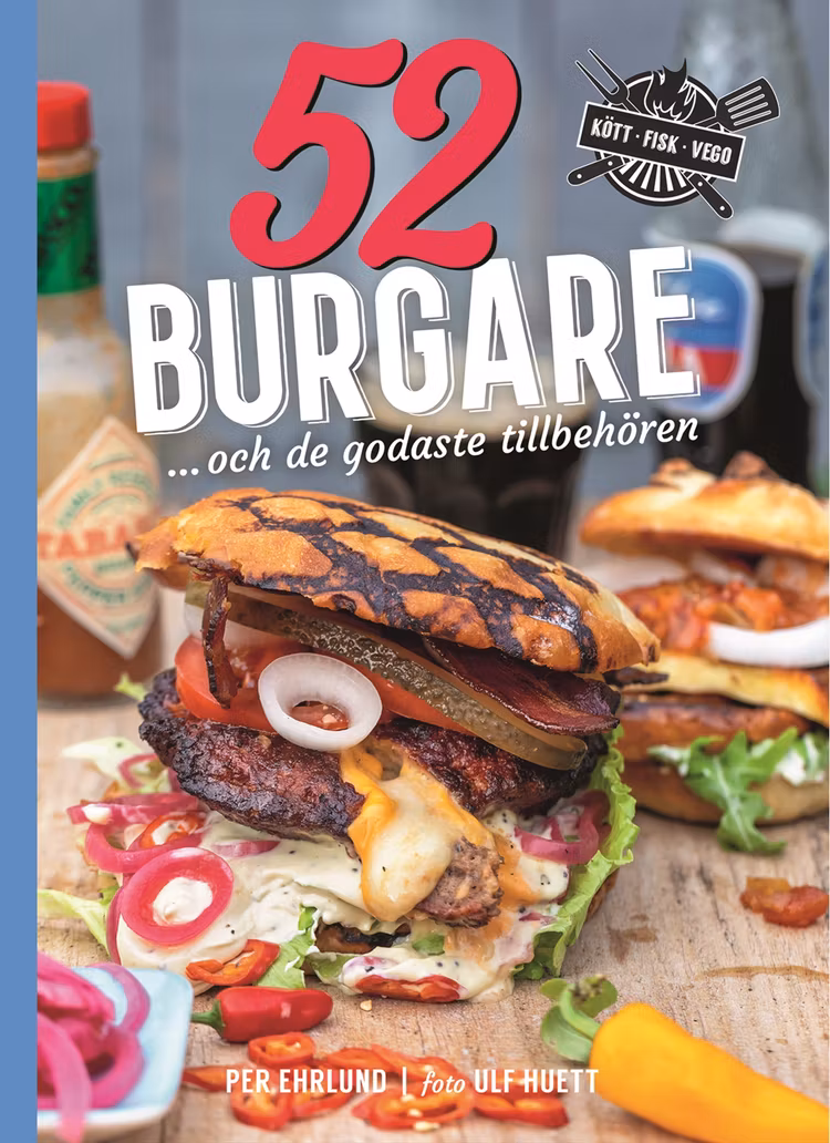 52 burgare och de godaste tillbehören - finns i Rutströms bokhandel
