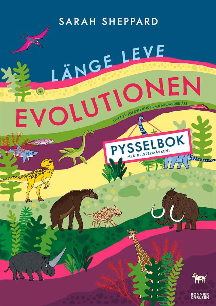 Länge leve evolutionen - pysselbok med klistermärken - finns i Rutströms bokhandel