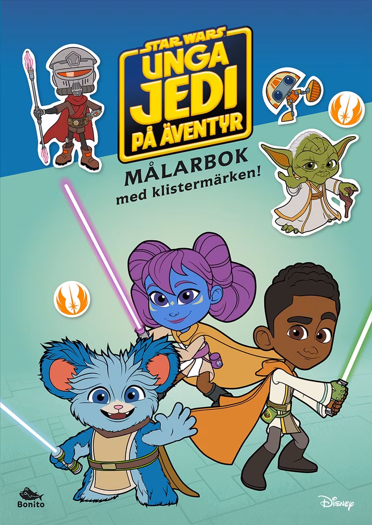 Unga Jedi på äventyr – målarbok med klistermärken - finns i Rutströms bokhandel