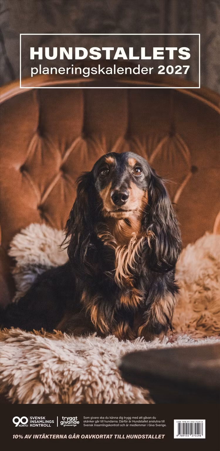 Hundstallets planeringskalender 2027 - finns i Rutströms bokhandel