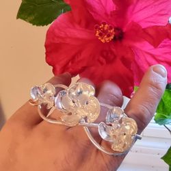 Statement flerfingerring tre blommor