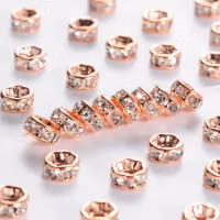 3677 Strass rondell mässing 8mm rosé guld, 50stk