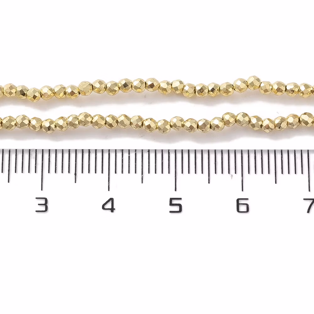 4051 Glaspärla fasett rund electro 3x2,5mm ljus guld