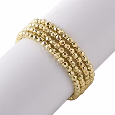 4051 Glaspärla fasett rund electro 3x2,5mm ljus guld