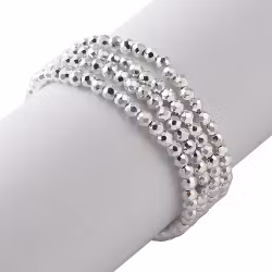 4052 Glaspärla fasett rund electro 3x2,5mm SILVER