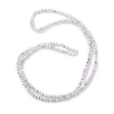 4052 Glaspärla fasett rund electro 3x2,5mm SILVER