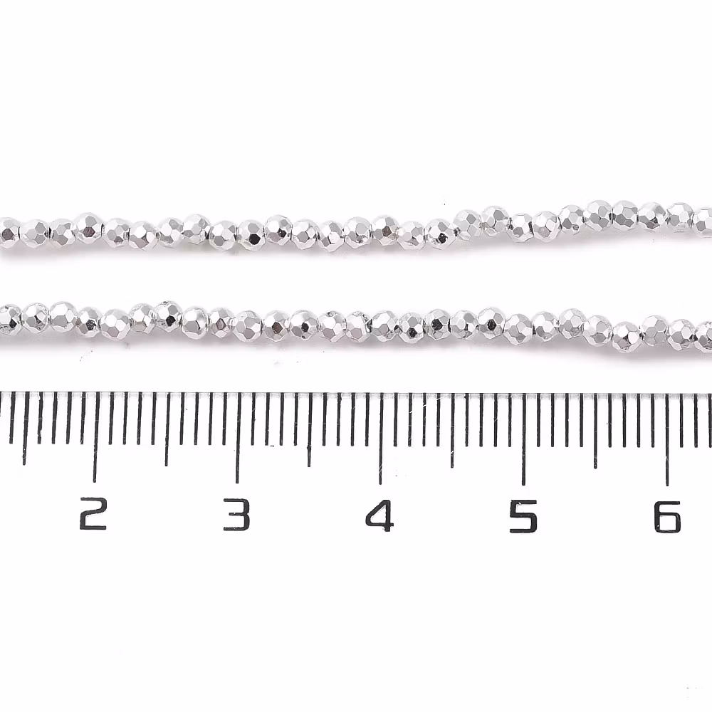 4052 Glaspärla fasett rund electro 3x2,5mm SILVER