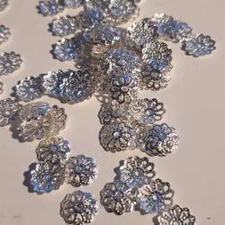 1227 Pärlhattar silverpläterade 9mm 50 stk