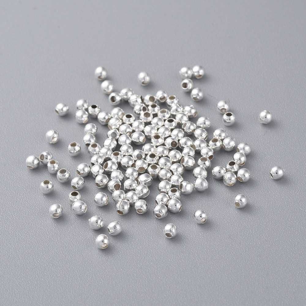 1440 Mellandels pärlor 2mm silver 200~300 stk