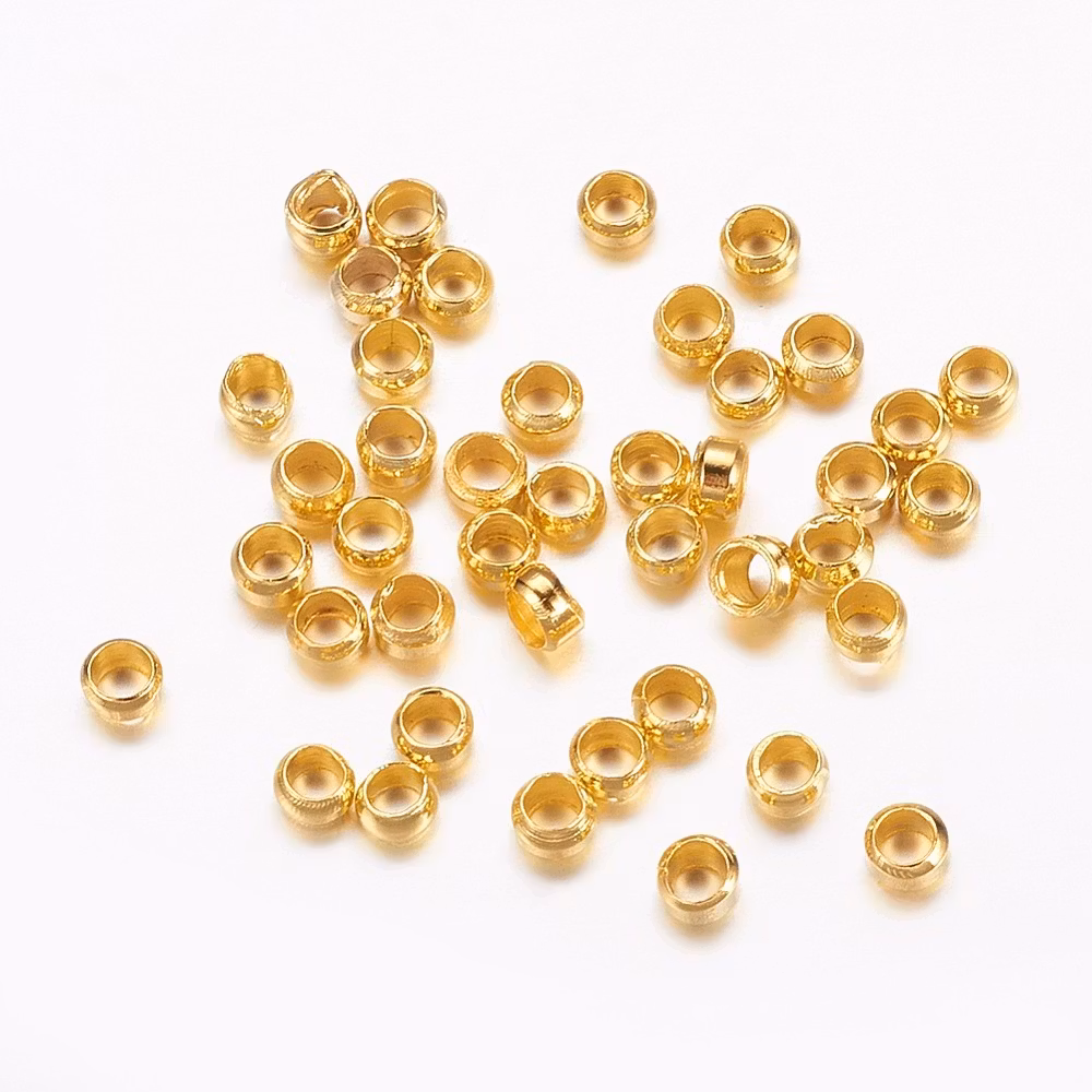 2013 Klämpärlor 2,5mm guld 100stk