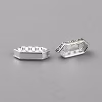 2071 Strass hexagon silver 11x4mm för 2 rader 10stk
