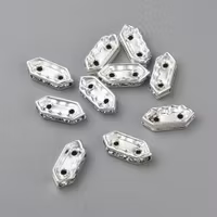 2071 Strass hexagon silver 11x4mm för 2 rader 10stk