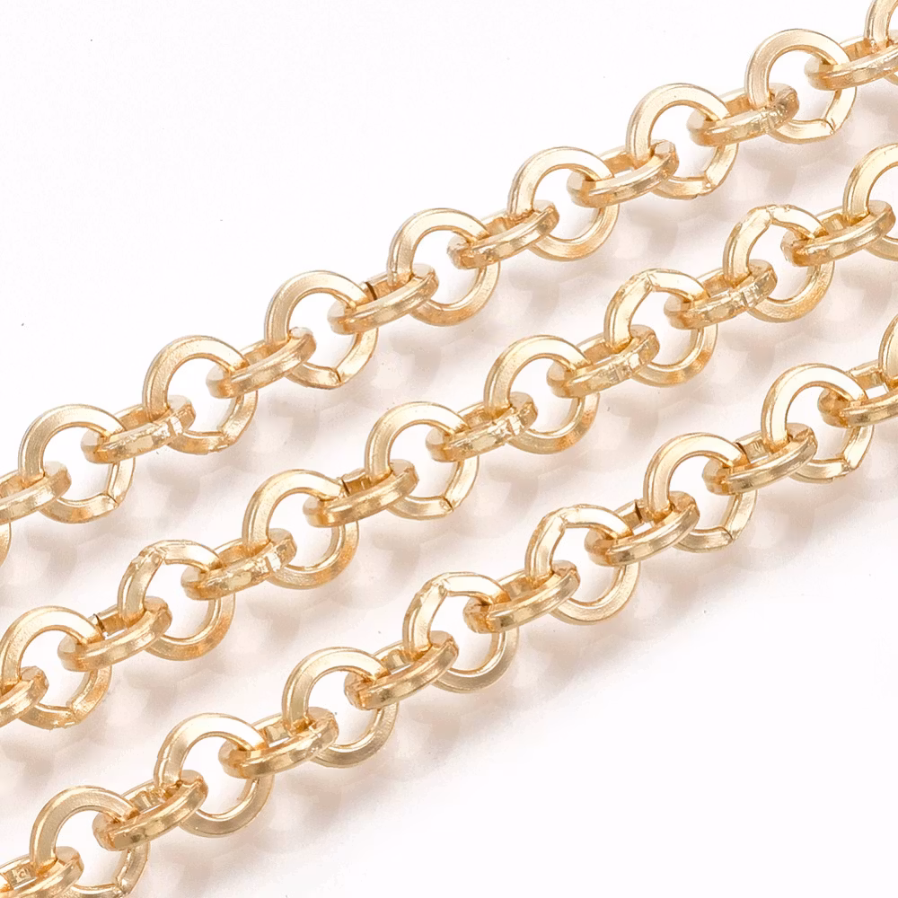 2134 Kedja rolo guldpläterad i metervara 6x1mm