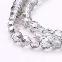 2174 Transparent gainsboro 4mm rund fasetterad glaspärla