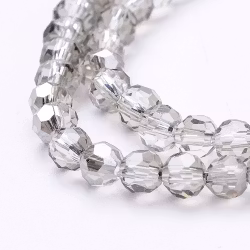 2174 Transparent gainsboro 4mm rund fasetterad glaspärla