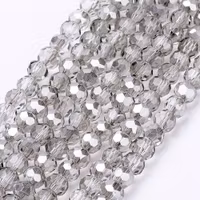 2174 Transparent gainsboro 4mm rund fasetterad glaspärla
