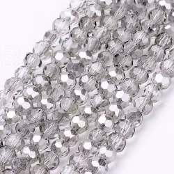 2174 Transparent gainsboro 4mm rund fasetterad glaspärla
