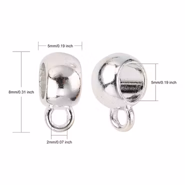 2253 Bails silver 8x5mm, 10stk