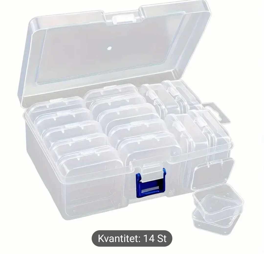 2432 Förvaring med 14 kvardratiska burkar