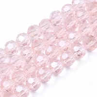 2965 Transparent rosa 4mm rund fasetterad glaspärla