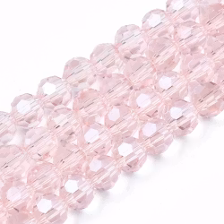 2965 Transparent rosa 4mm rund fasetterad glaspärla