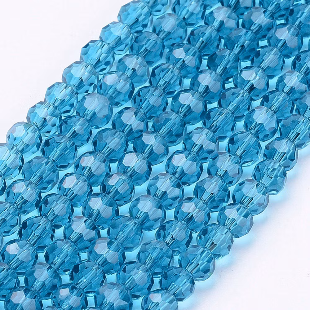 3066 glaspärla fasetterad rund 4mm steel blue