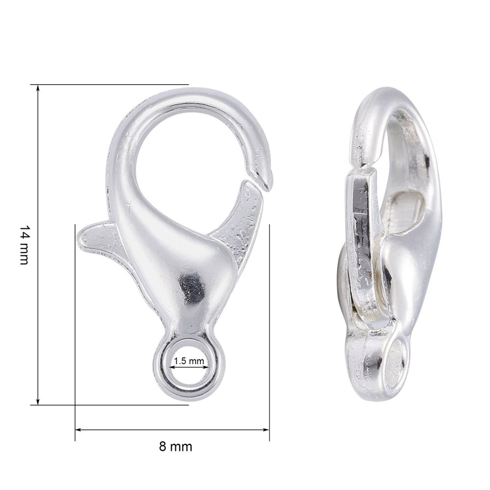 3108 Klolås silver 14mm 50 stk