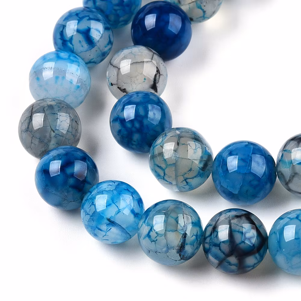 3113 Dragon vein agat 8mm steel blue
