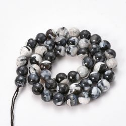 3114 Dragon vein agat 8mm creamy white