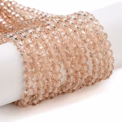 3134 Transparent 4mm rund fasetterad glaspärla burly wood