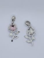 3215 Berlock ros med rhinestones rosa