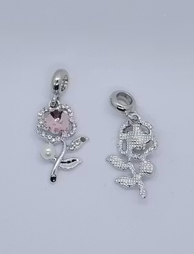3215 Berlock ros med rhinestones rosa