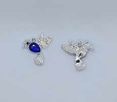 3218 Berlock fågel rhinestones blå