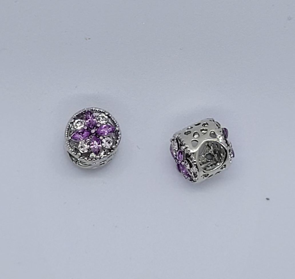 3221 Metallpärla rhinestone lila 10mm
