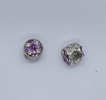 3221 Metallpärla rhinestone lila 10mm