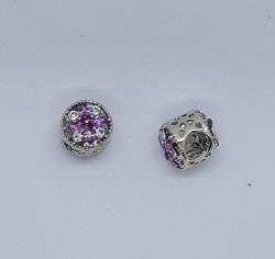 3221 Metallpärla rhinestone lila 10mm