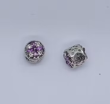 3221 Metallpärla rhinestone lila 10mm