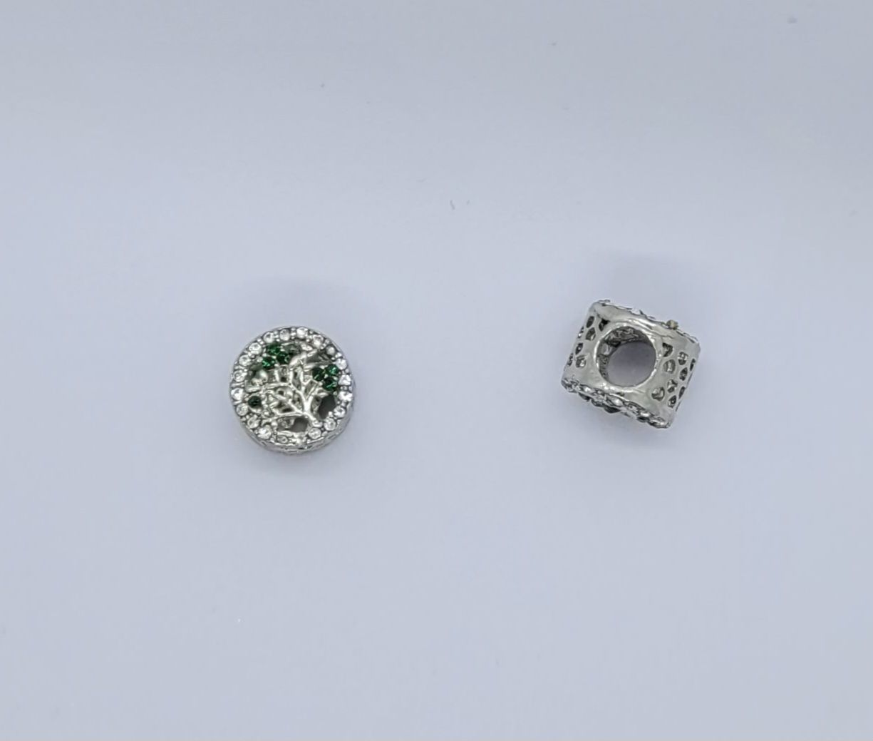3230 Metall pärla träd med rhinestones grön