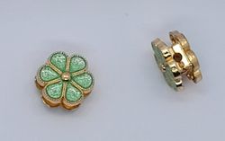 3234 pen dekoration metall  blomma dubbel mintgrön