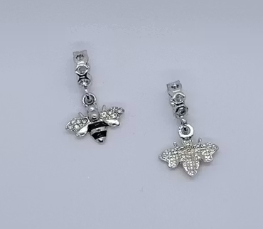 3237 Berlock bi svart emalj och rhinestone