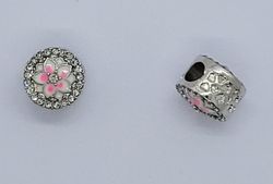 3245 Metall pärla blomma med rhinestones