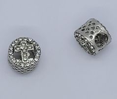 3249 Metall pärla kors med rhinestones