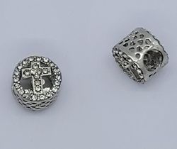 3249 Metall pärla kors med rhinestones