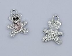 3251 Berlock nallebjörn rhinestones rosa