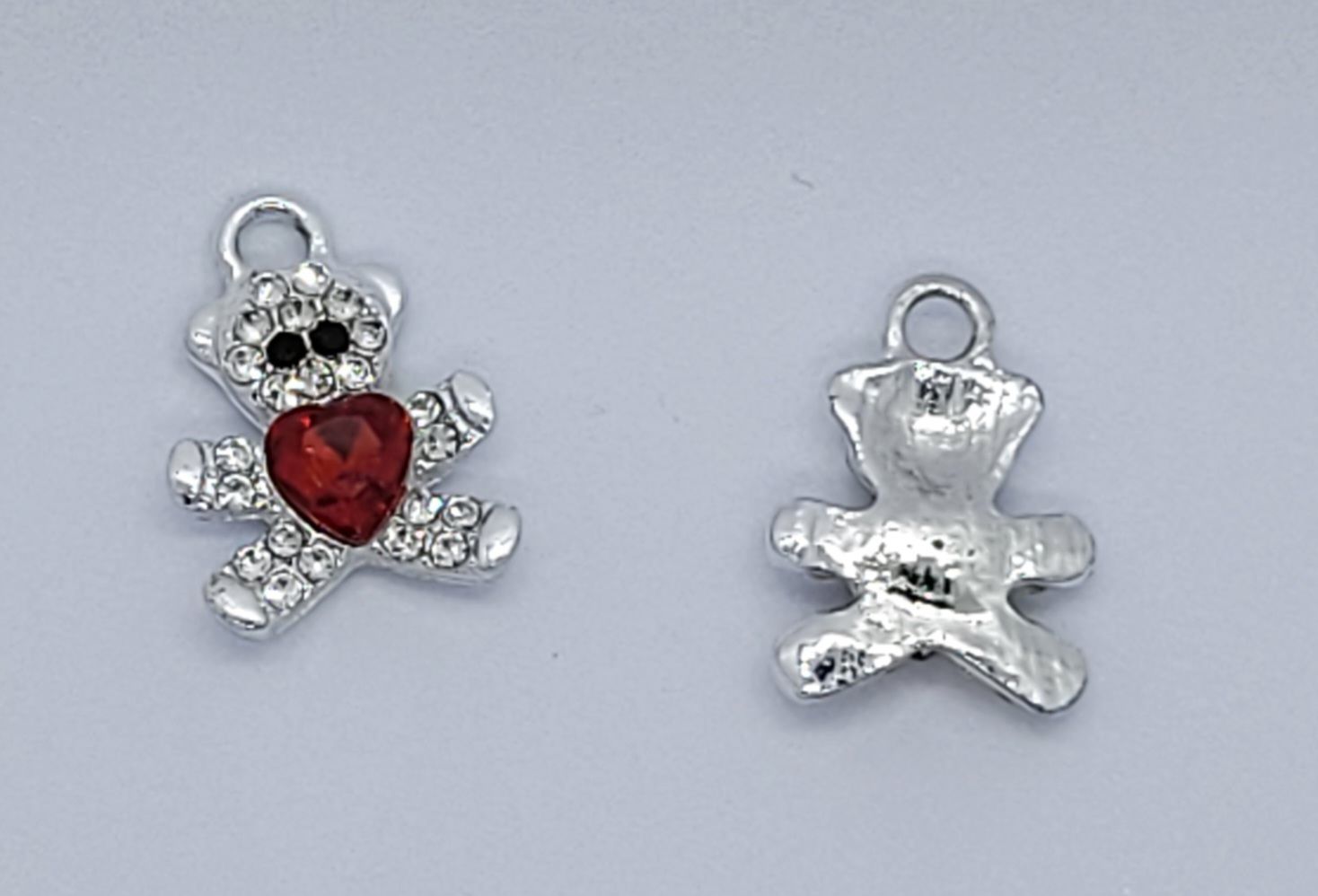 3252 Berlock nallebjörn rhinestones röd